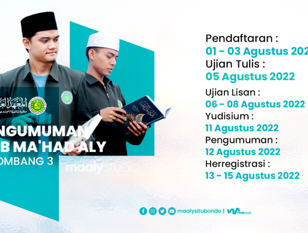 Pendaftaran Mahasantri Baru Ma’had ‘Aly Salafiyah Syafi’iyah Situbondo Tahun Ajaran 2022 / 2023 Gelombang III